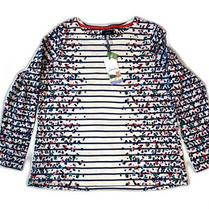 Joules Floral Stripe Top NWT US 14 | Long Sleeve